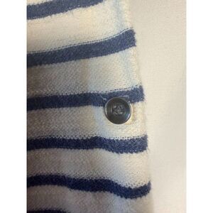 L.L.Bean Women's Coastal Navy Blue & White Striped Long Sleeve Pullover - Size L